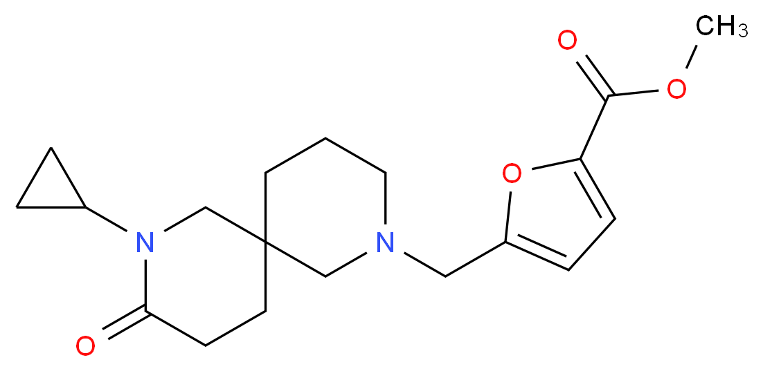 methyl 5-[(8-cyclopropyl-9-oxo-2,8-diazaspiro[5.5]undec-2-yl)methyl]-2-furoate_Molecular_structure_CAS_)