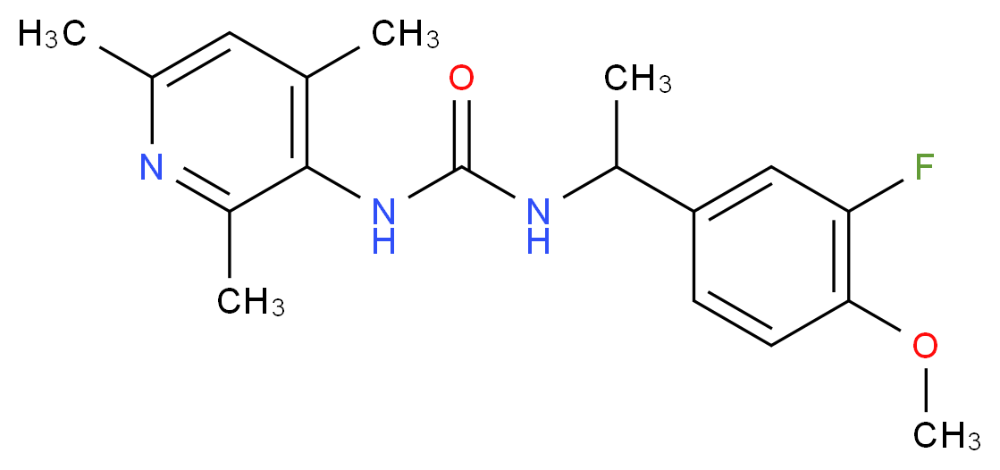 N-[1-(3-fluoro-4-methoxyphenyl)ethyl]-N'-(2,4,6-trimethylpyridin-3-yl)urea_Molecular_structure_CAS_)