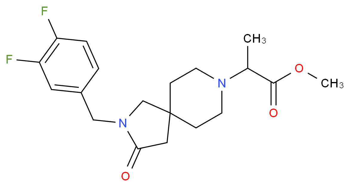 methyl 2-[2-(3,4-difluorobenzyl)-3-oxo-2,8-diazaspiro[4.5]dec-8-yl]propanoate_Molecular_structure_CAS_)
