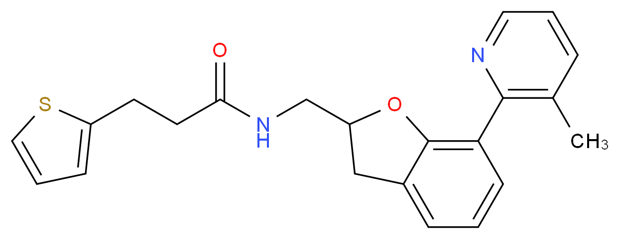 N-{[7-(3-methyl-2-pyridinyl)-2,3-dihydro-1-benzofuran-2-yl]methyl}-3-(2-thienyl)propanamide_Molecular_structure_CAS_)