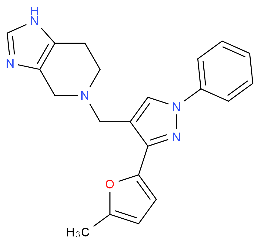 5-{[3-(5-methyl-2-furyl)-1-phenyl-1H-pyrazol-4-yl]methyl}-4,5,6,7-tetrahydro-1H-imidazo[4,5-c]pyridine_Molecular_structure_CAS_)