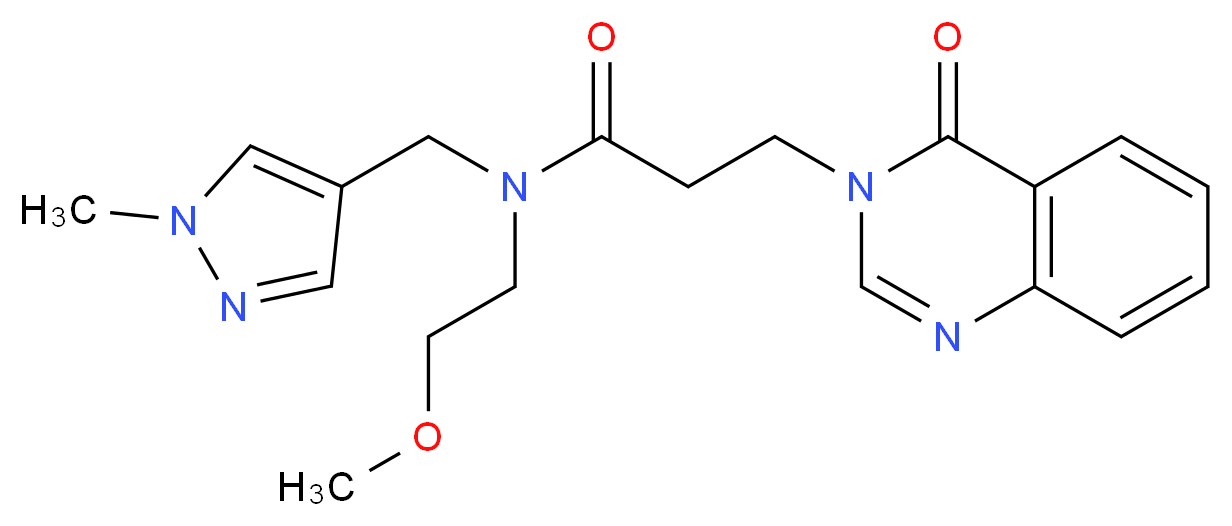 N-(2-methoxyethyl)-N-[(1-methyl-1H-pyrazol-4-yl)methyl]-3-(4-oxoquinazolin-3(4H)-yl)propanamide_Molecular_structure_CAS_)