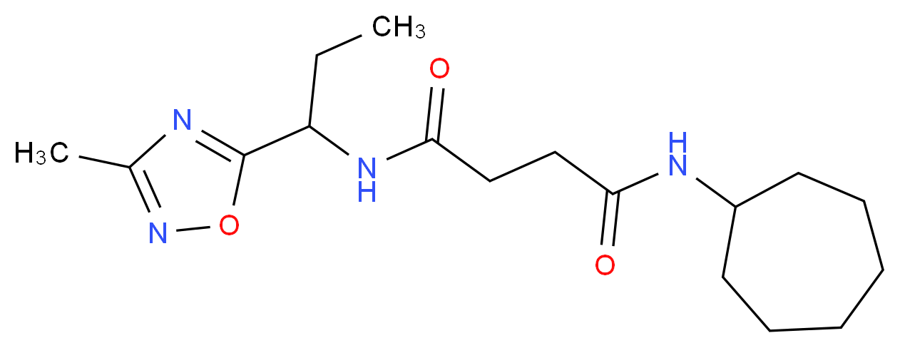 N-cycloheptyl-N'-[1-(3-methyl-1,2,4-oxadiazol-5-yl)propyl]succinamide_Molecular_structure_CAS_)