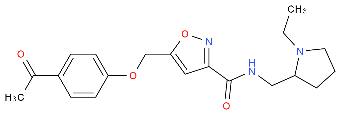 5-[(4-acetylphenoxy)methyl]-N-[(1-ethyl-2-pyrrolidinyl)methyl]-3-isoxazolecarboxamide_Molecular_structure_CAS_)