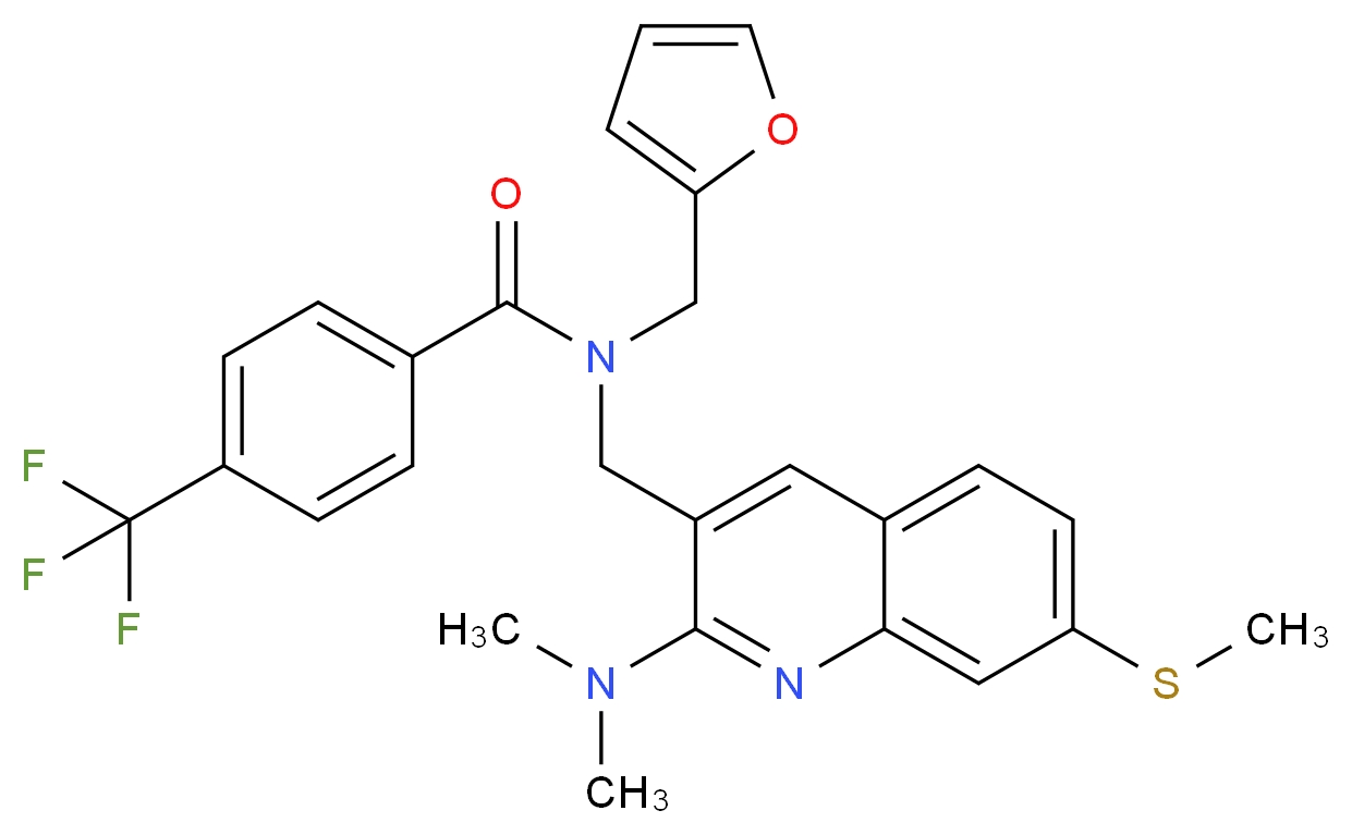 N-{[2-(dimethylamino)-7-(methylthio)-3-quinolinyl]methyl}-N-(2-furylmethyl)-4-(trifluoromethyl)benzamide_Molecular_structure_CAS_)