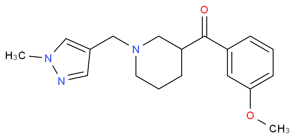 (3-methoxyphenyl){1-[(1-methyl-1H-pyrazol-4-yl)methyl]-3-piperidinyl}methanone_Molecular_structure_CAS_)
