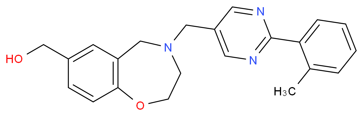 (4-{[2-(2-methylphenyl)pyrimidin-5-yl]methyl}-2,3,4,5-tetrahydro-1,4-benzoxazepin-7-yl)methanol_Molecular_structure_CAS_)