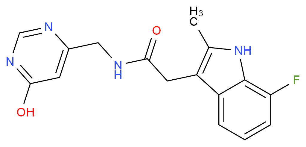 2-(7-fluoro-2-methyl-1H-indol-3-yl)-N-[(6-hydroxypyrimidin-4-yl)methyl]acetamide_Molecular_structure_CAS_)