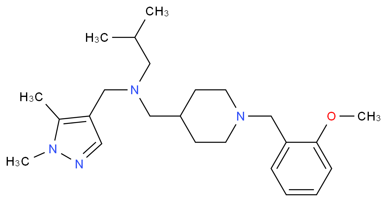 N-[(1,5-dimethyl-1H-pyrazol-4-yl)methyl]-N-{[1-(2-methoxybenzyl)-4-piperidinyl]methyl}-2-methyl-1-propanamine_Molecular_structure_CAS_)