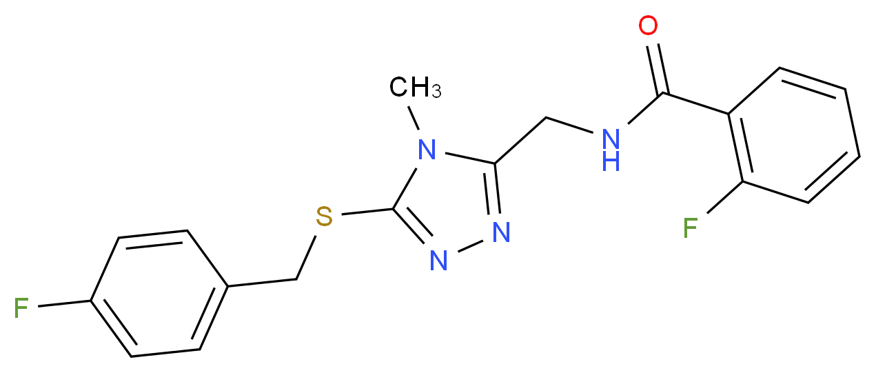 2-fluoro-N-({5-[(4-fluorobenzyl)thio]-4-methyl-4H-1,2,4-triazol-3-yl}methyl)benzamide_Molecular_structure_CAS_)