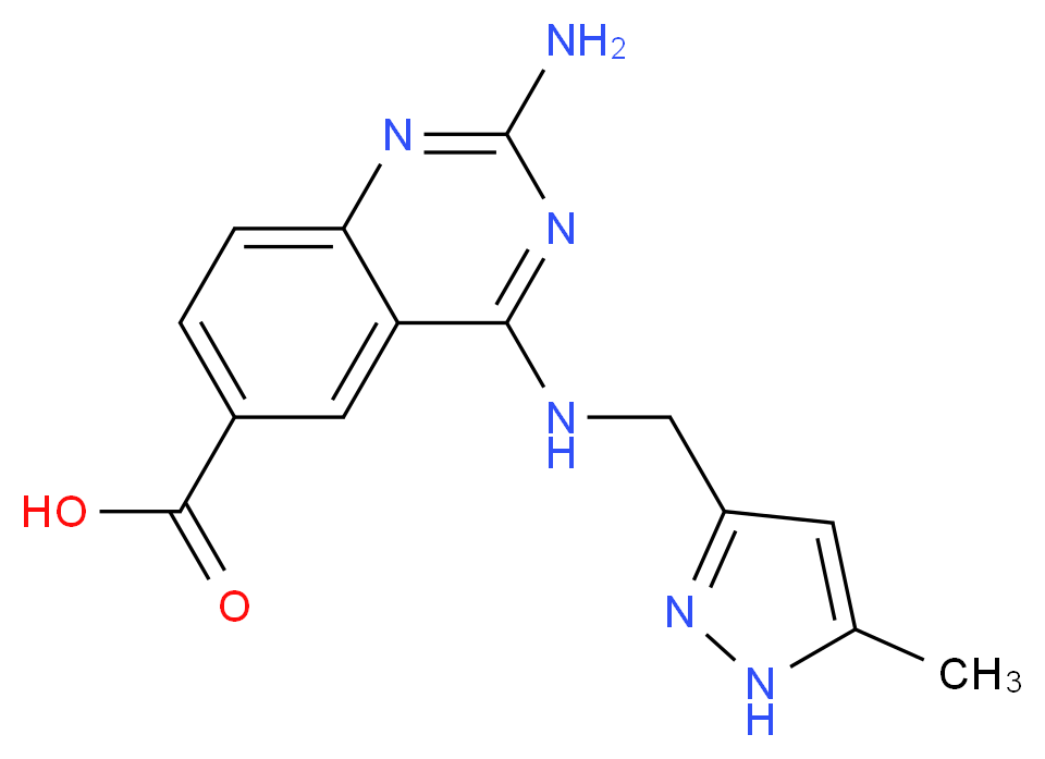2-amino-4-{[(5-methyl-1H-pyrazol-3-yl)methyl]amino}quinazoline-6-carboxylic acid_Molecular_structure_CAS_)