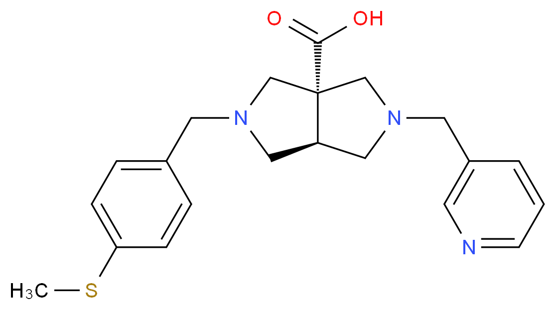 (3aR*,6aR*)-2-[4-(methylthio)benzyl]-5-(pyridin-3-ylmethyl)hexahydropyrrolo[3,4-c]pyrrole-3a(1H)-carboxylic acid_Molecular_structure_CAS_)