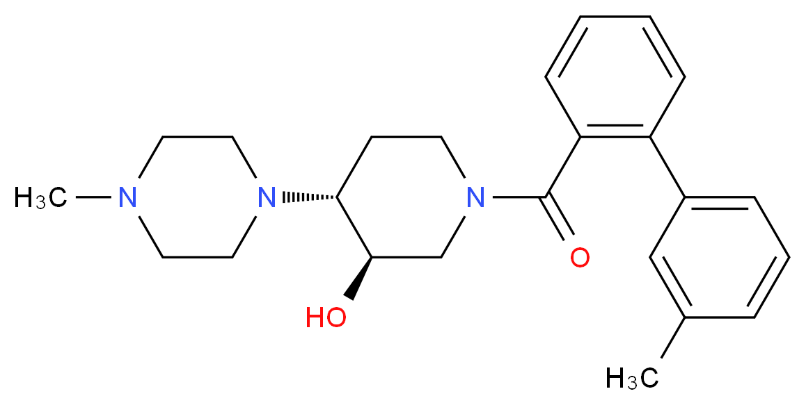 (3R*,4R*)-1-[(3'-methyl-2-biphenylyl)carbonyl]-4-(4-methyl-1-piperazinyl)-3-piperidinol_Molecular_structure_CAS_)