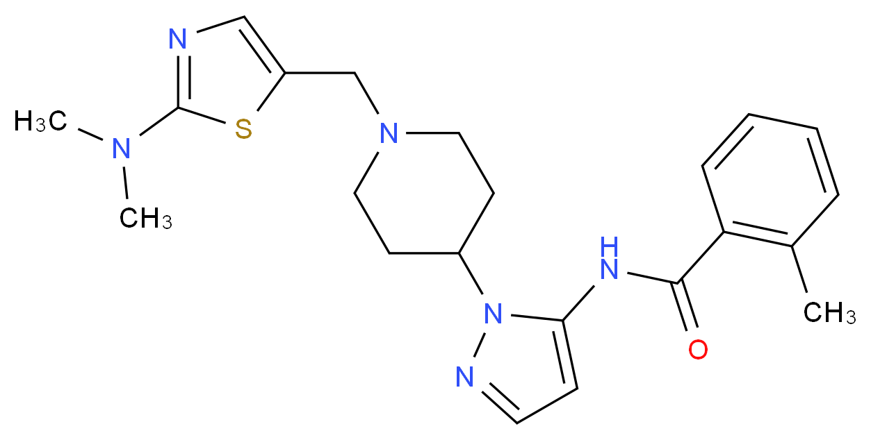 N-[1-(1-{[2-(dimethylamino)-1,3-thiazol-5-yl]methyl}-4-piperidinyl)-1H-pyrazol-5-yl]-2-methylbenzamide_Molecular_structure_CAS_)
