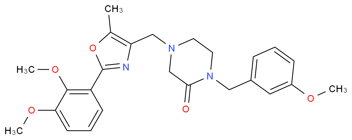 4-{[2-(2,3-dimethoxyphenyl)-5-methyl-1,3-oxazol-4-yl]methyl}-1-(3-methoxybenzyl)-2-piperazinone_Molecular_structure_CAS_)