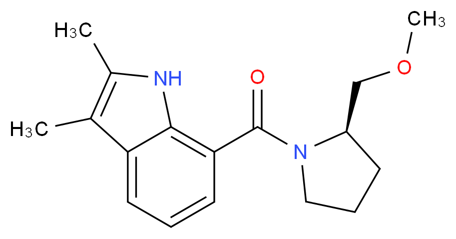 7-{[(2R)-2-(methoxymethyl)pyrrolidin-1-yl]carbonyl}-2,3-dimethyl-1H-indole_Molecular_structure_CAS_)