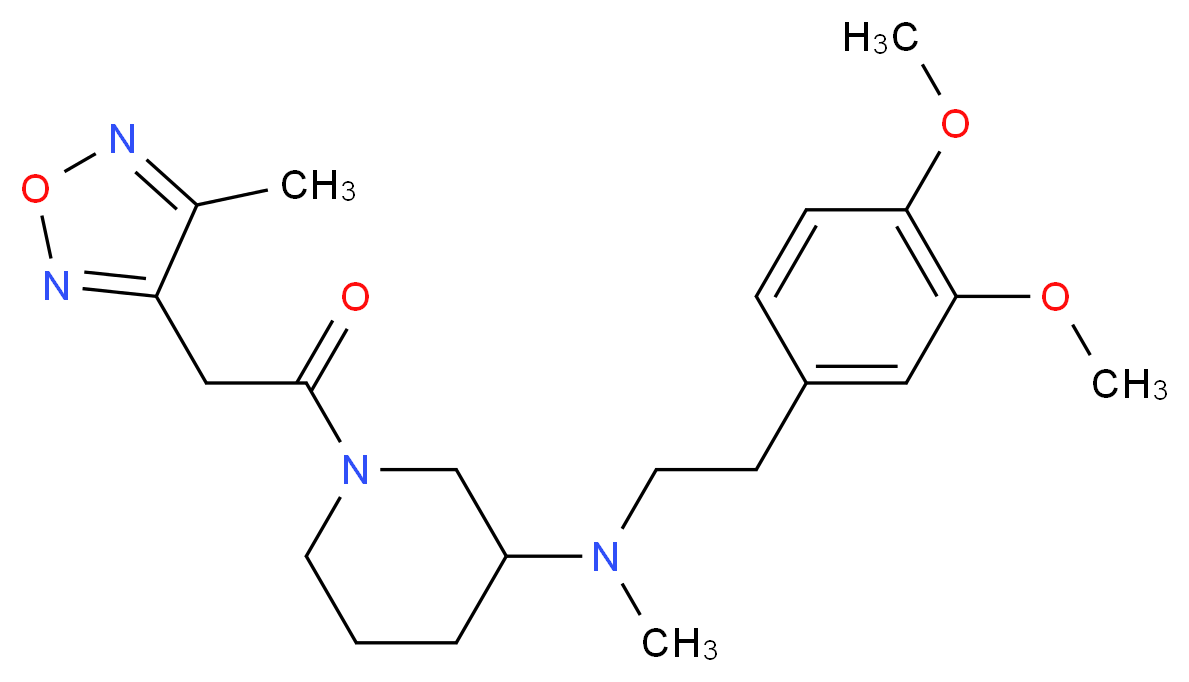 N-[2-(3,4-dimethoxyphenyl)ethyl]-N-methyl-1-[(4-methyl-1,2,5-oxadiazol-3-yl)acetyl]-3-piperidinamine_Molecular_structure_CAS_)