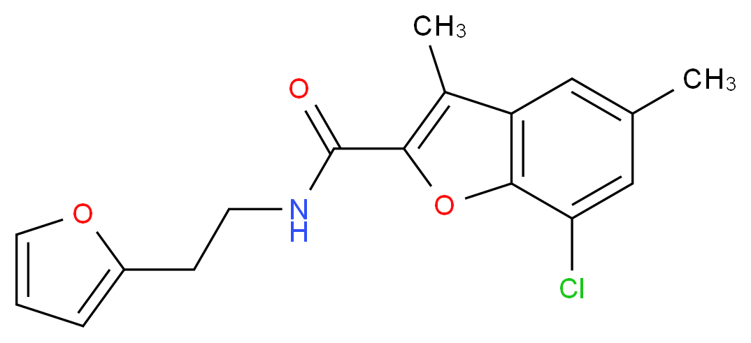7-chloro-N-[2-(2-furyl)ethyl]-3,5-dimethyl-1-benzofuran-2-carboxamide_Molecular_structure_CAS_)