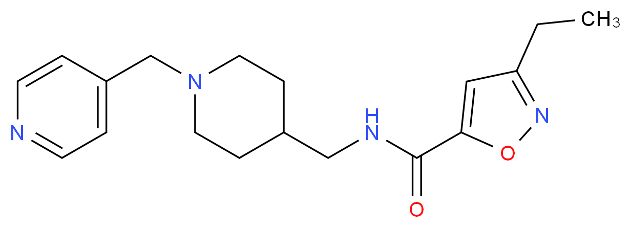 3-ethyl-N-{[1-(pyridin-4-ylmethyl)piperidin-4-yl]methyl}isoxazole-5-carboxamide_Molecular_structure_CAS_)