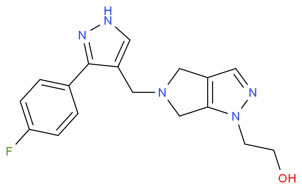 2-[5-{[3-(4-fluorophenyl)-1H-pyrazol-4-yl]methyl}-5,6-dihydropyrrolo[3,4-c]pyrazol-1(4H)-yl]ethanol_Molecular_structure_CAS_)
