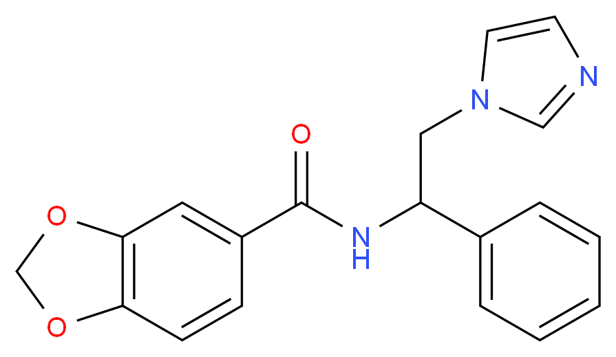 N-[2-(1H-imidazol-1-yl)-1-phenylethyl]-1,3-benzodioxole-5-carboxamide_Molecular_structure_CAS_)