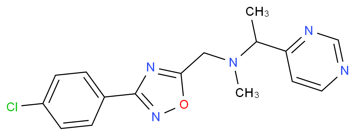 N-{[3-(4-chlorophenyl)-1,2,4-oxadiazol-5-yl]methyl}-N-methyl-1-(4-pyrimidinyl)ethanamine_Molecular_structure_CAS_)