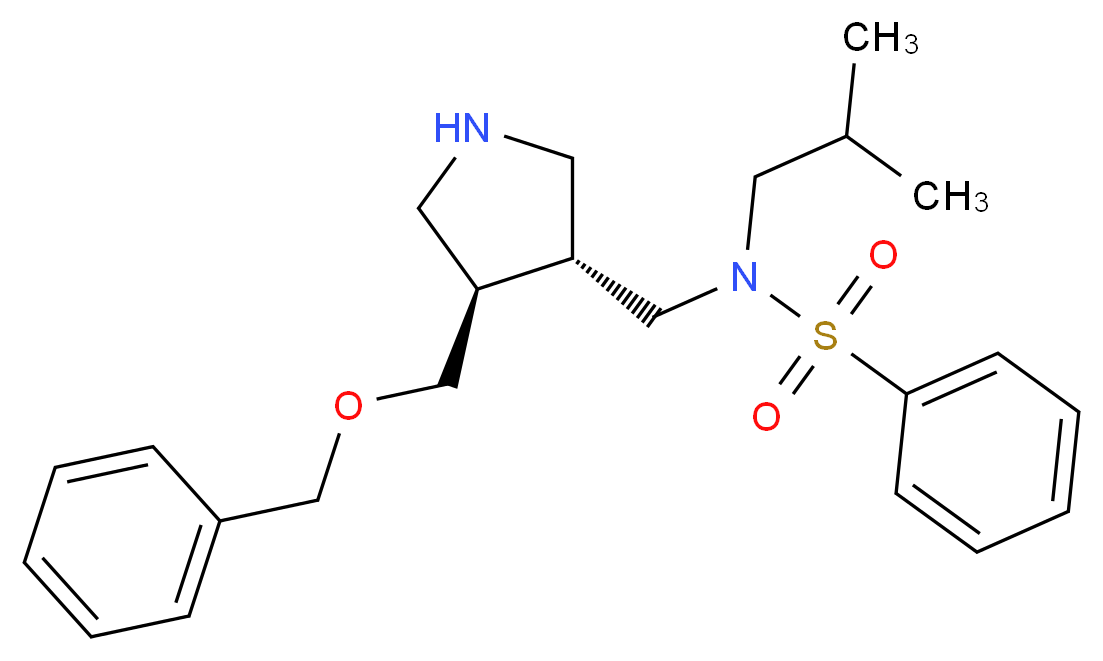 N-({(3R,4R)-4-[(benzyloxy)methyl]pyrrolidin-3-yl}methyl)-N-(2-methylpropyl)benzenesulfonamide_Molecular_structure_CAS_)