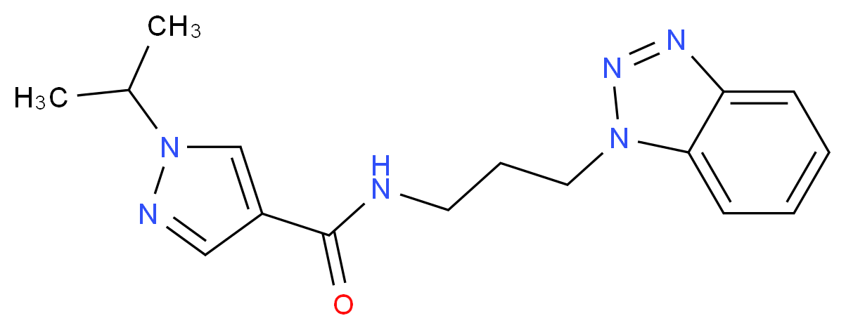 N-[3-(1H-1,2,3-benzotriazol-1-yl)propyl]-1-isopropyl-1H-pyrazole-4-carboxamide_Molecular_structure_CAS_)