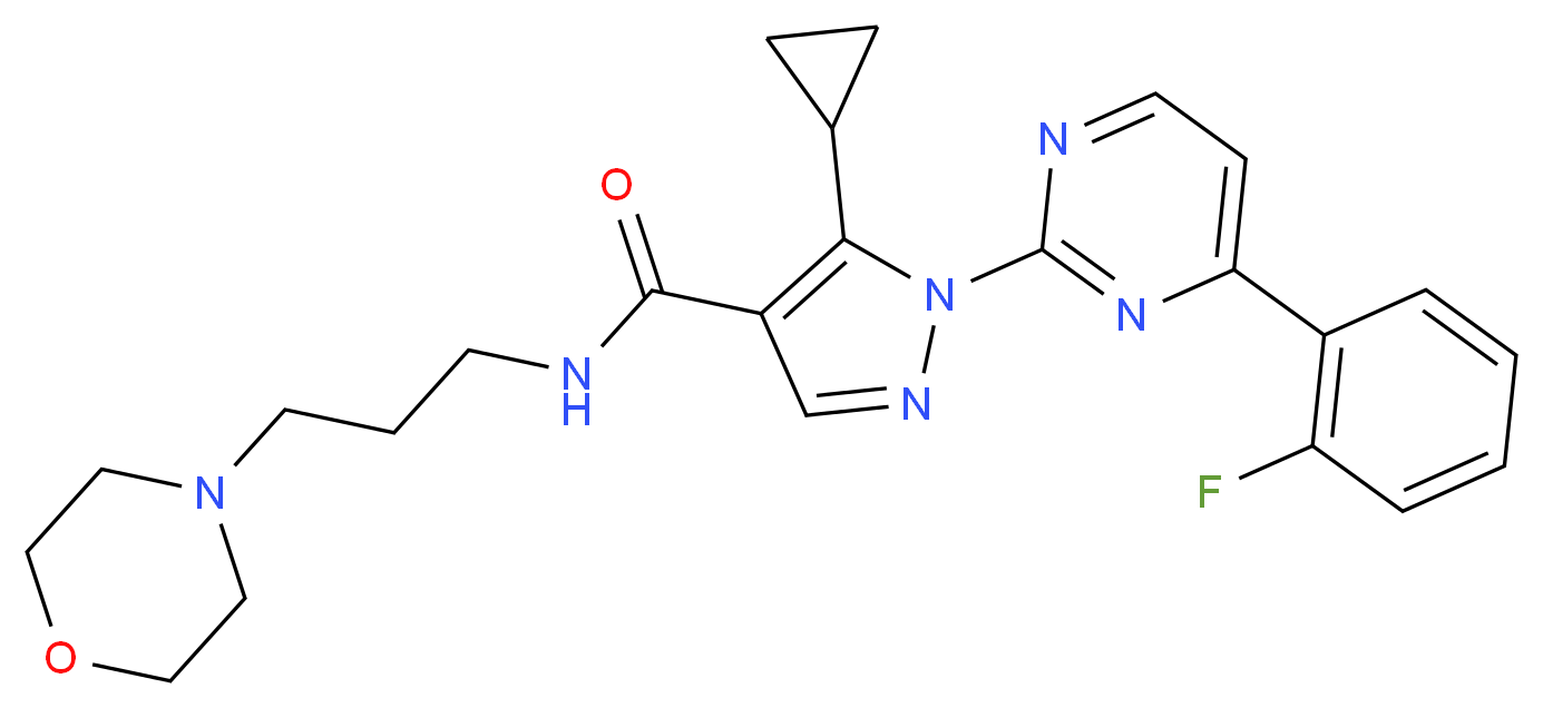 5-cyclopropyl-1-[4-(2-fluorophenyl)-2-pyrimidinyl]-N-[3-(4-morpholinyl)propyl]-1H-pyrazole-4-carboxamide_Molecular_structure_CAS_)