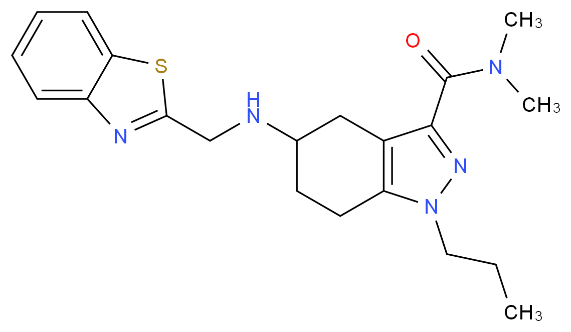 5-[(1,3-benzothiazol-2-ylmethyl)amino]-N,N-dimethyl-1-propyl-4,5,6,7-tetrahydro-1H-indazole-3-carboxamide_Molecular_structure_CAS_)
