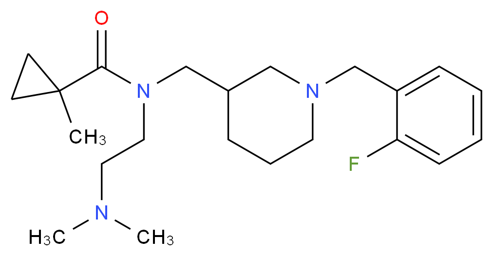 N-[2-(dimethylamino)ethyl]-N-{[1-(2-fluorobenzyl)piperidin-3-yl]methyl}-1-methylcyclopropanecarboxamide_Molecular_structure_CAS_)