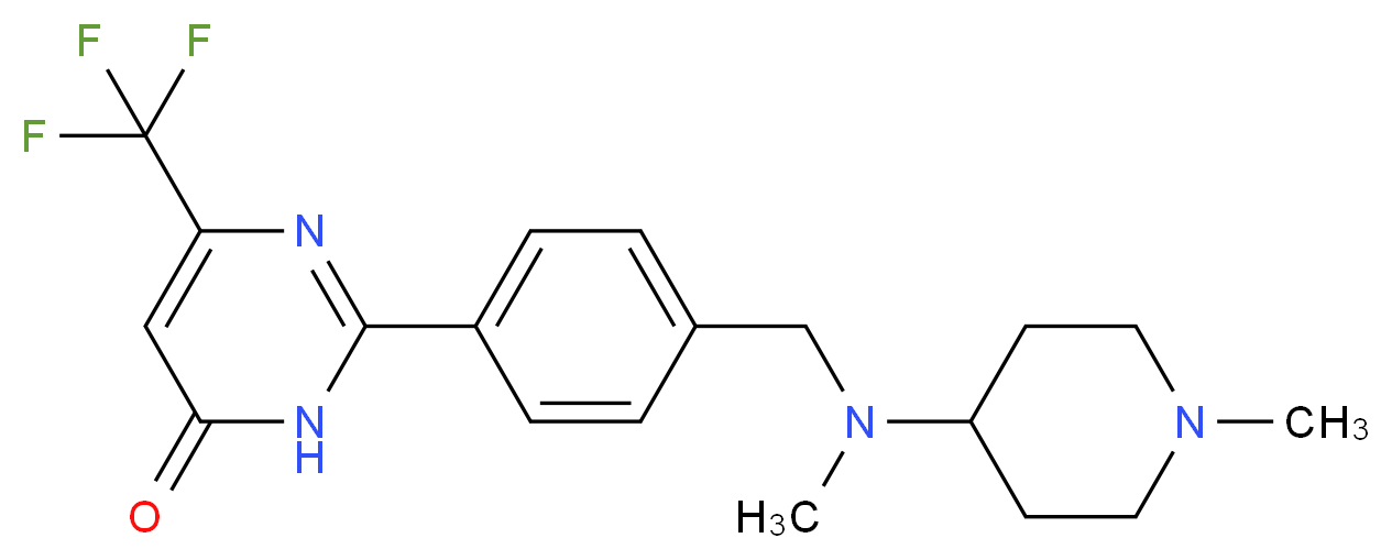 2-(4-{[methyl(1-methyl-4-piperidinyl)amino]methyl}phenyl)-6-(trifluoromethyl)-4(3H)-pyrimidinone_Molecular_structure_CAS_)
