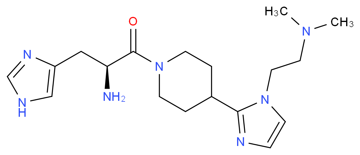 (2S)-1-(4-{1-[2-(dimethylamino)ethyl]-1H-imidazol-2-yl}-1-piperidinyl)-3-(1H-imidazol-4-yl)-1-oxo-2-propanamine_Molecular_structure_CAS_)