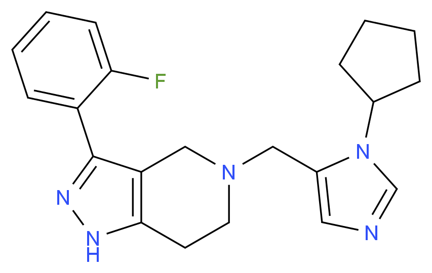 5-[(1-cyclopentyl-1H-imidazol-5-yl)methyl]-3-(2-fluorophenyl)-4,5,6,7-tetrahydro-1H-pyrazolo[4,3-c]pyridine_Molecular_structure_CAS_)