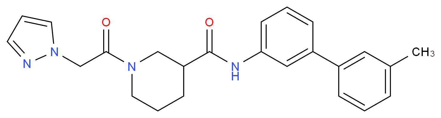 N-(3'-methyl-3-biphenylyl)-1-(1H-pyrazol-1-ylacetyl)-3-piperidinecarboxamide_Molecular_structure_CAS_)