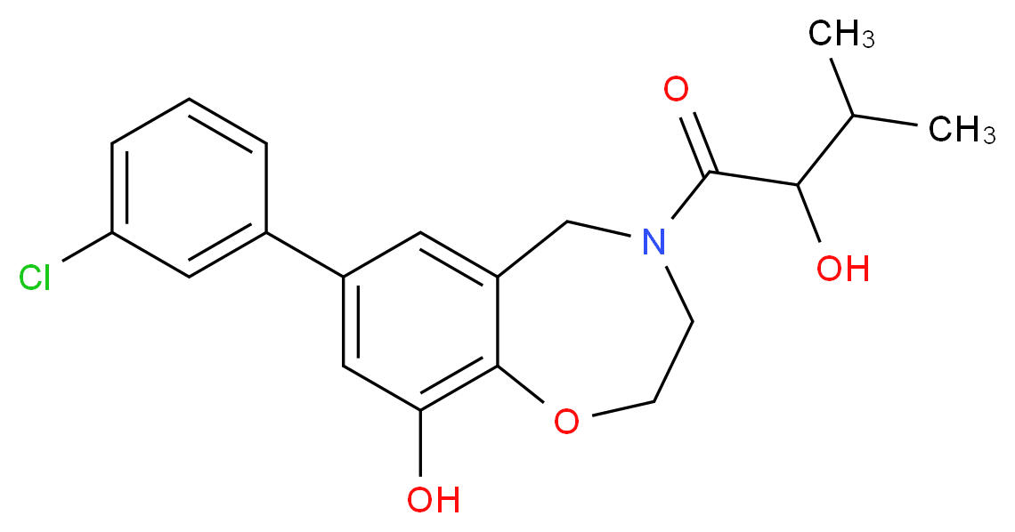 7-(3-chlorophenyl)-4-(2-hydroxy-3-methylbutanoyl)-2,3,4,5-tetrahydro-1,4-benzoxazepin-9-ol_Molecular_structure_CAS_)
