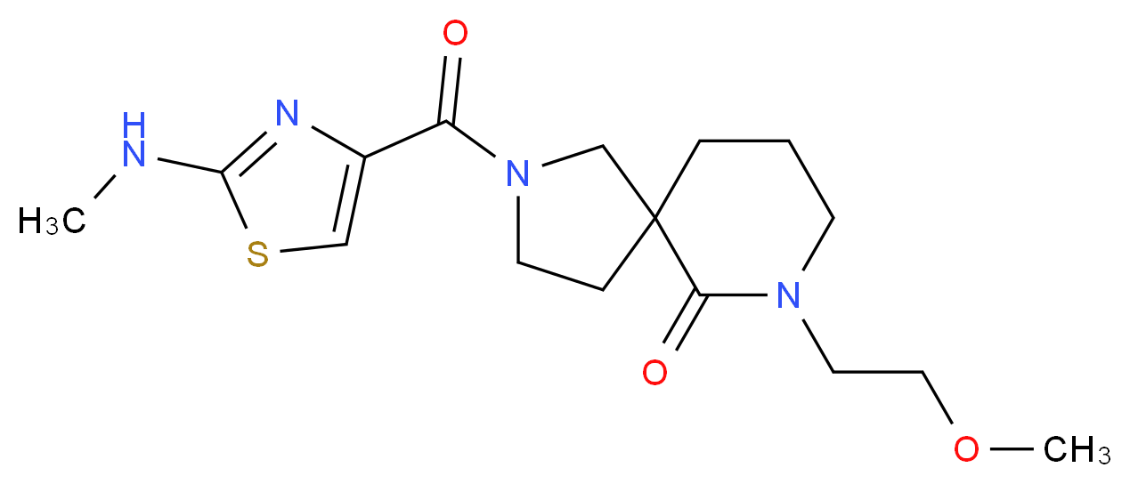 7-(2-methoxyethyl)-2-{[2-(methylamino)-1,3-thiazol-4-yl]carbonyl}-2,7-diazaspiro[4.5]decan-6-one_Molecular_structure_CAS_)