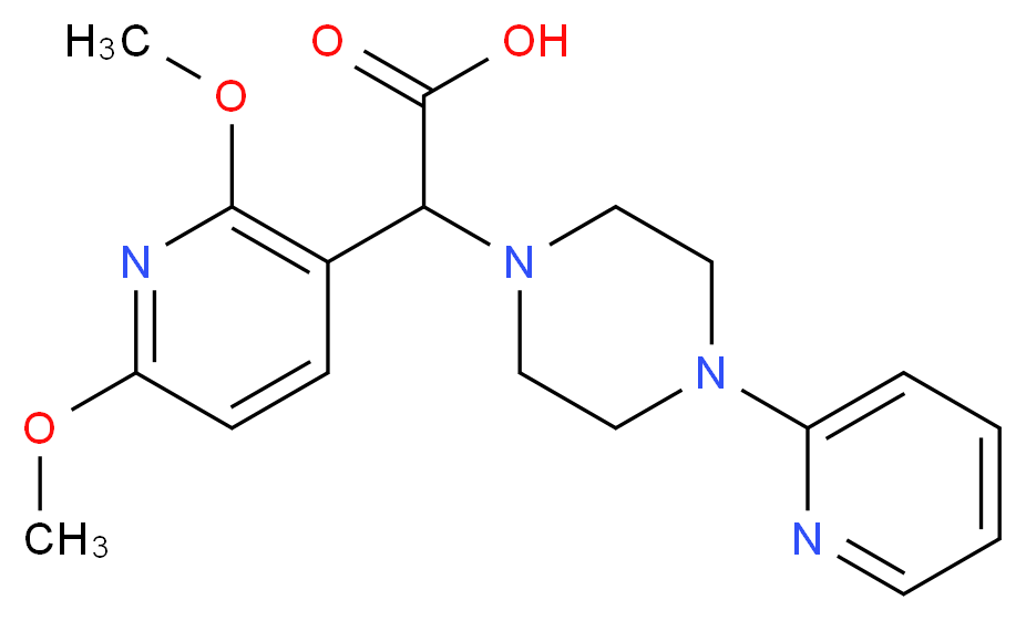 (2,6-dimethoxypyridin-3-yl)(4-pyridin-2-ylpiperazin-1-yl)acetic acid_Molecular_structure_CAS_)