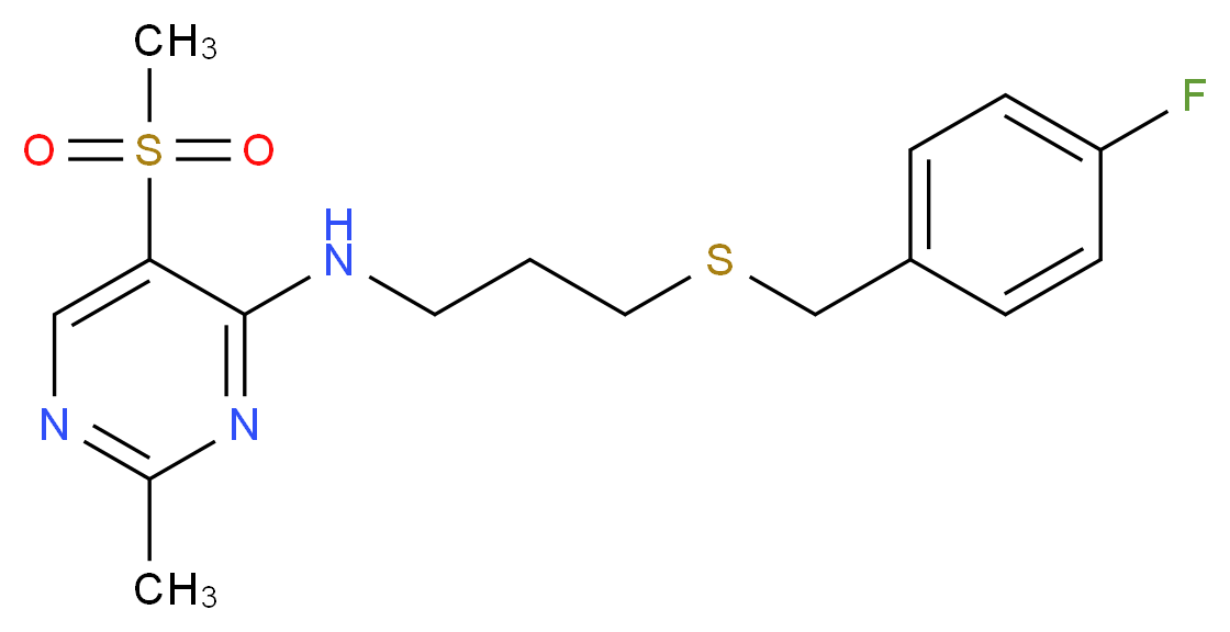 N-{3-[(4-fluorobenzyl)thio]propyl}-2-methyl-5-(methylsulfonyl)pyrimidin-4-amine_Molecular_structure_CAS_)