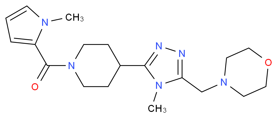 4-[(4-methyl-5-{1-[(1-methyl-1H-pyrrol-2-yl)carbonyl]piperidin-4-yl}-4H-1,2,4-triazol-3-yl)methyl]morpholine_Molecular_structure_CAS_)