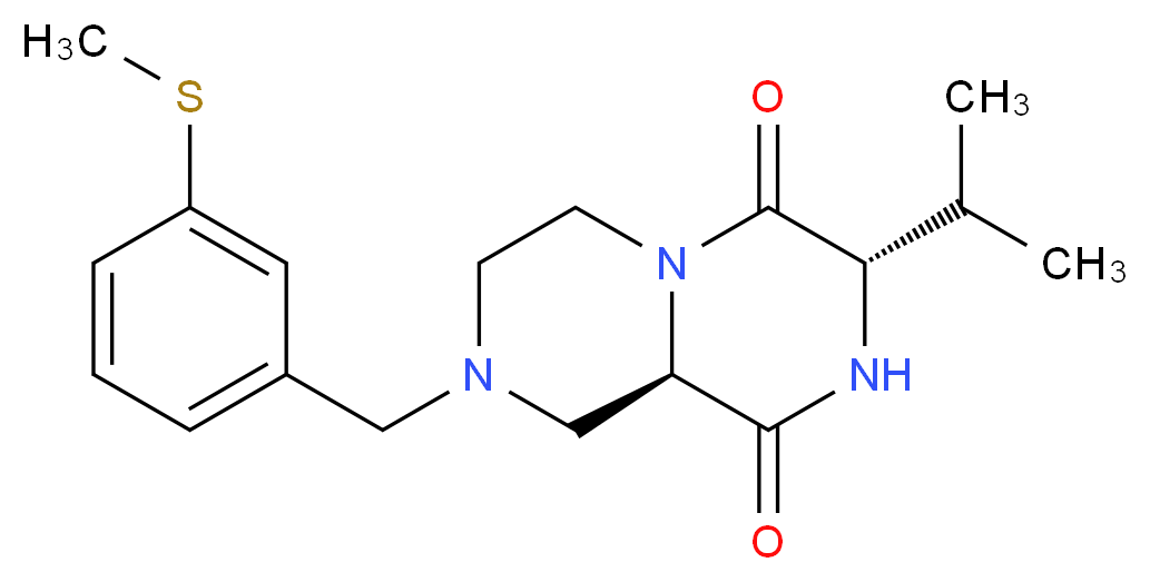 (3S,9aR)-3-isopropyl-8-[3-(methylthio)benzyl]tetrahydro-2H-pyrazino[1,2-a]pyrazine-1,4(3H,6H)-dione_Molecular_structure_CAS_)