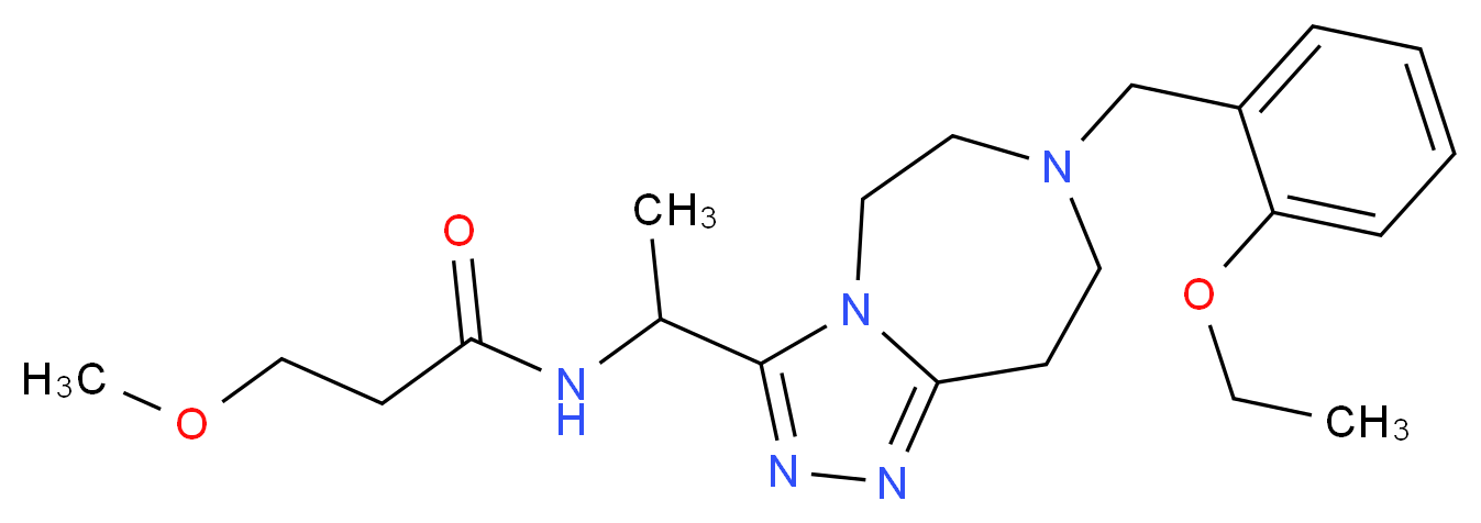 N-{1-[7-(2-ethoxybenzyl)-6,7,8,9-tetrahydro-5H-[1,2,4]triazolo[4,3-d][1,4]diazepin-3-yl]ethyl}-3-methoxypropanamide_Molecular_structure_CAS_)