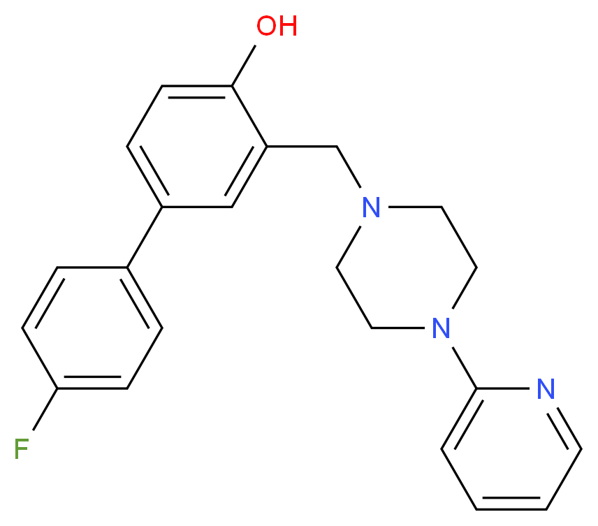 4'-fluoro-3-{[4-(2-pyridinyl)-1-piperazinyl]methyl}-4-biphenylol_Molecular_structure_CAS_)