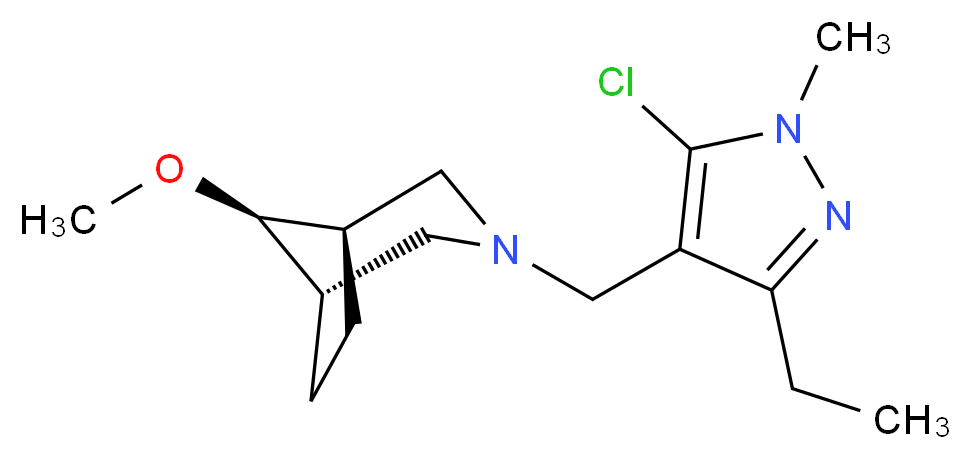 (8-syn)-3-[(5-chloro-3-ethyl-1-methyl-1H-pyrazol-4-yl)methyl]-8-methoxy-3-azabicyclo[3.2.1]octane_Molecular_structure_CAS_)