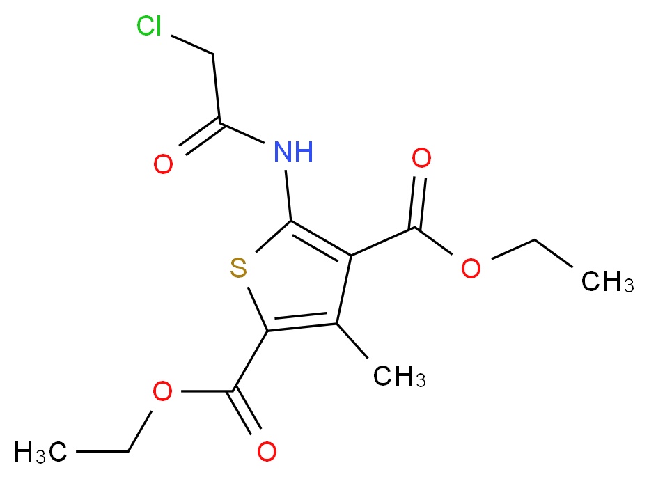 2,4-diethyl 5-(2-chloroacetamido)-3-methylthiophene-2,4-dicarboxylate_Molecular_structure_CAS_146381-87-5)