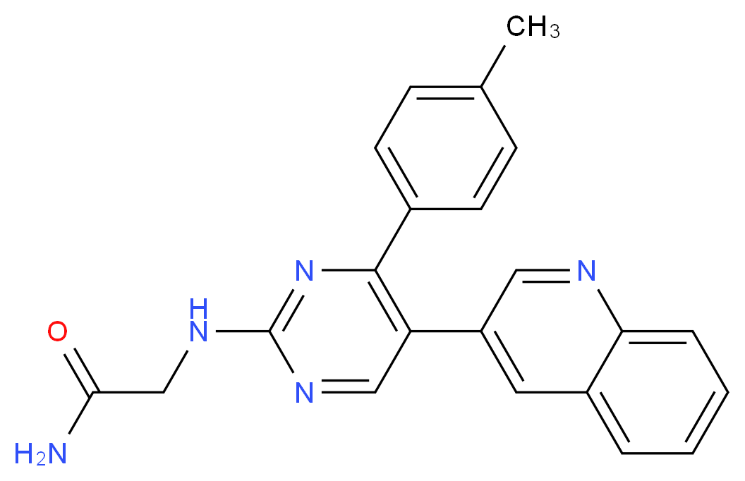 2-{[4-(4-methylphenyl)-5-quinolin-3-ylpyrimidin-2-yl]amino}acetamide_Molecular_structure_CAS_)