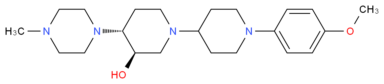 (3R*,4R*)-1'-(4-methoxyphenyl)-4-(4-methyl-1-piperazinyl)-1,4'-bipiperidin-3-ol_Molecular_structure_CAS_)