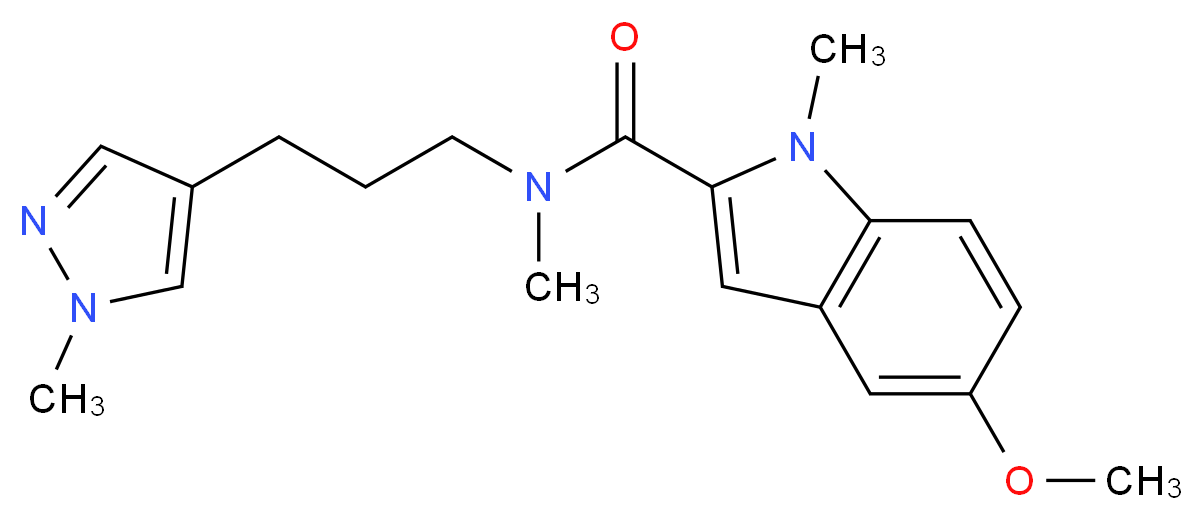 5-methoxy-N,1-dimethyl-N-[3-(1-methyl-1H-pyrazol-4-yl)propyl]-1H-indole-2-carboxamide_Molecular_structure_CAS_)
