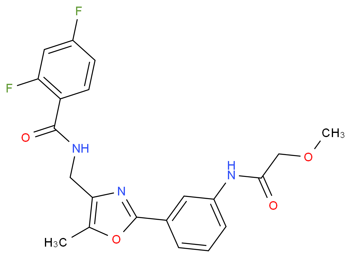 2,4-difluoro-N-[(2-{3-[(methoxyacetyl)amino]phenyl}-5-methyl-1,3-oxazol-4-yl)methyl]benzamide_Molecular_structure_CAS_)