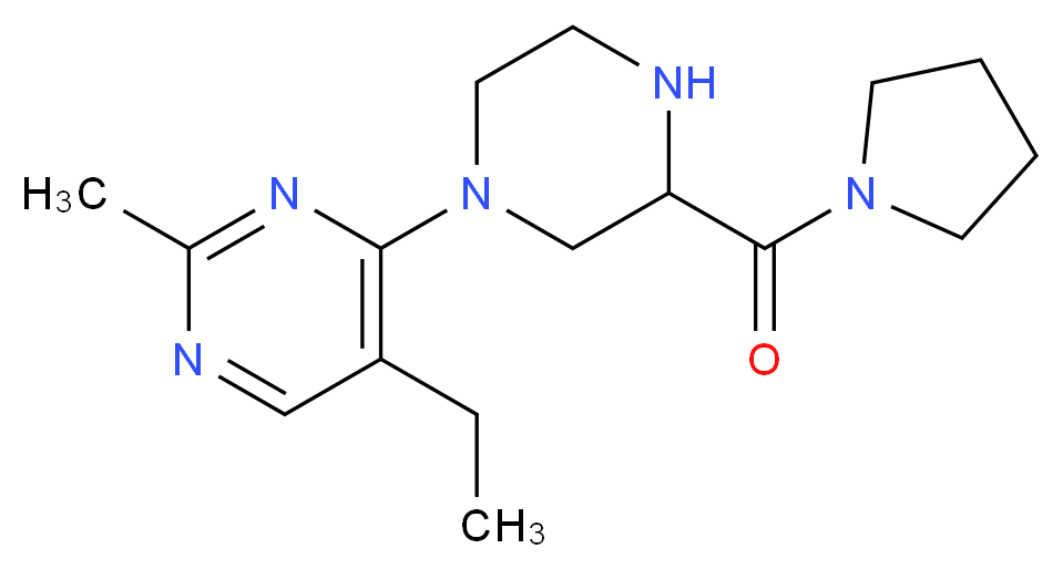 5-ethyl-2-methyl-4-[3-(1-pyrrolidinylcarbonyl)-1-piperazinyl]pyrimidine_Molecular_structure_CAS_)